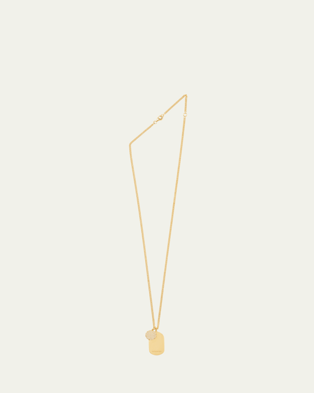 Pavé Tagged ID Necklace with Diamonds, 22"L